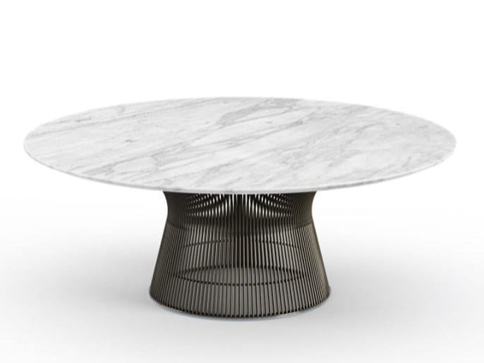 Круглый журнальный столик из мрамора и стали Knoll Platner ARCH-00044218 - Вид №5