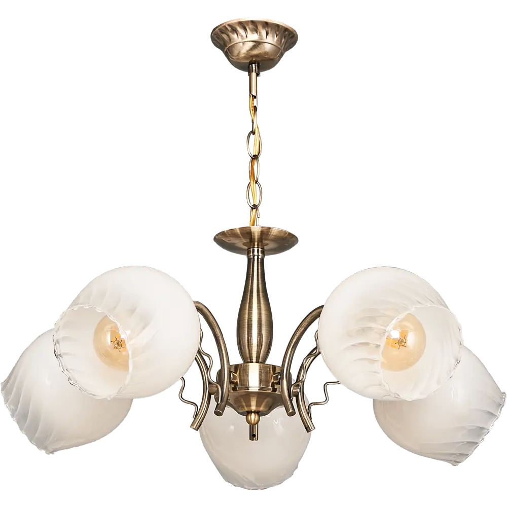 Люстра подвесная «Сезам» КС30069/5P, 5 ламп, 15 м², цвет белый/бронза КЛЮЧНИК STLM-2150511