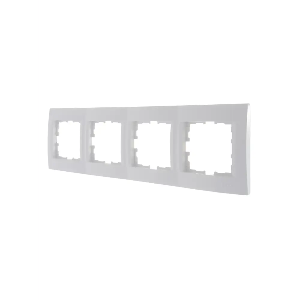 Рамка для розеток и выключателей Lezard Karina 4 поста горизонтальная цвет белый STLM-2160918 - Вид №1
