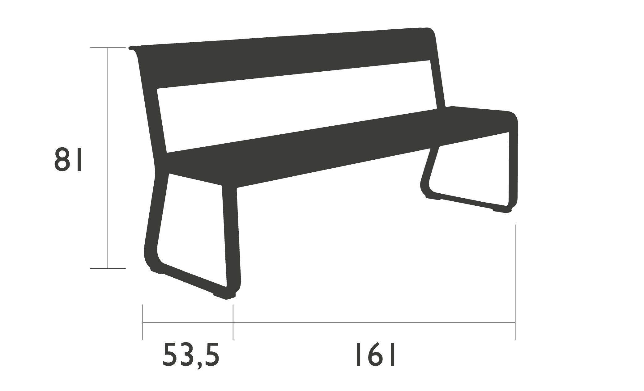 Металлическая садовая скамейка со спинкой Fermob Bellevie ARCH-00021918 - Вид №1