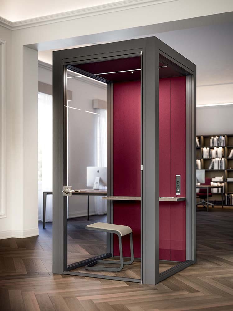 Многосторонняя акустическая офисная кабина со встроенным освещением Quadrifoglio Group дизайн-офис ARCH-00017904 - Вид №6