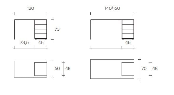 Стеклянный стол с ящиками FIAM ITALIA Rialto ARCH-00123366 - Вид №4