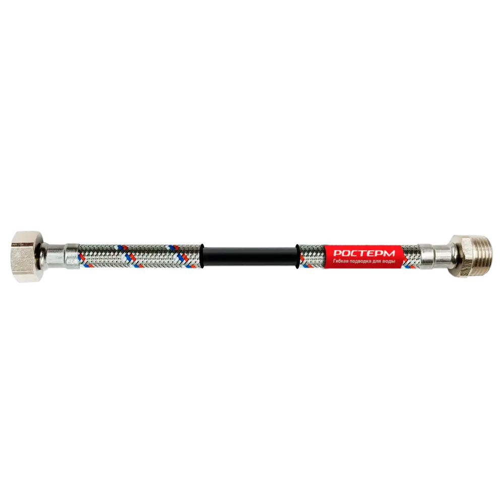 РОСТЕРМ - Гибкая подводка для воды 1/2" 50 см с оплеткой из нержавеющей стали 89409386 STLM-1579041 - Вид №3