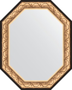 BY 7244 Зеркало в багетной раме - барокко золото 106 mm EVOFORM Octagon
