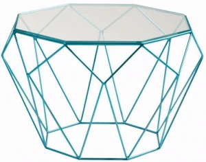 Roche Bobois Восьмиугольный журнальный столик из стали и стекла