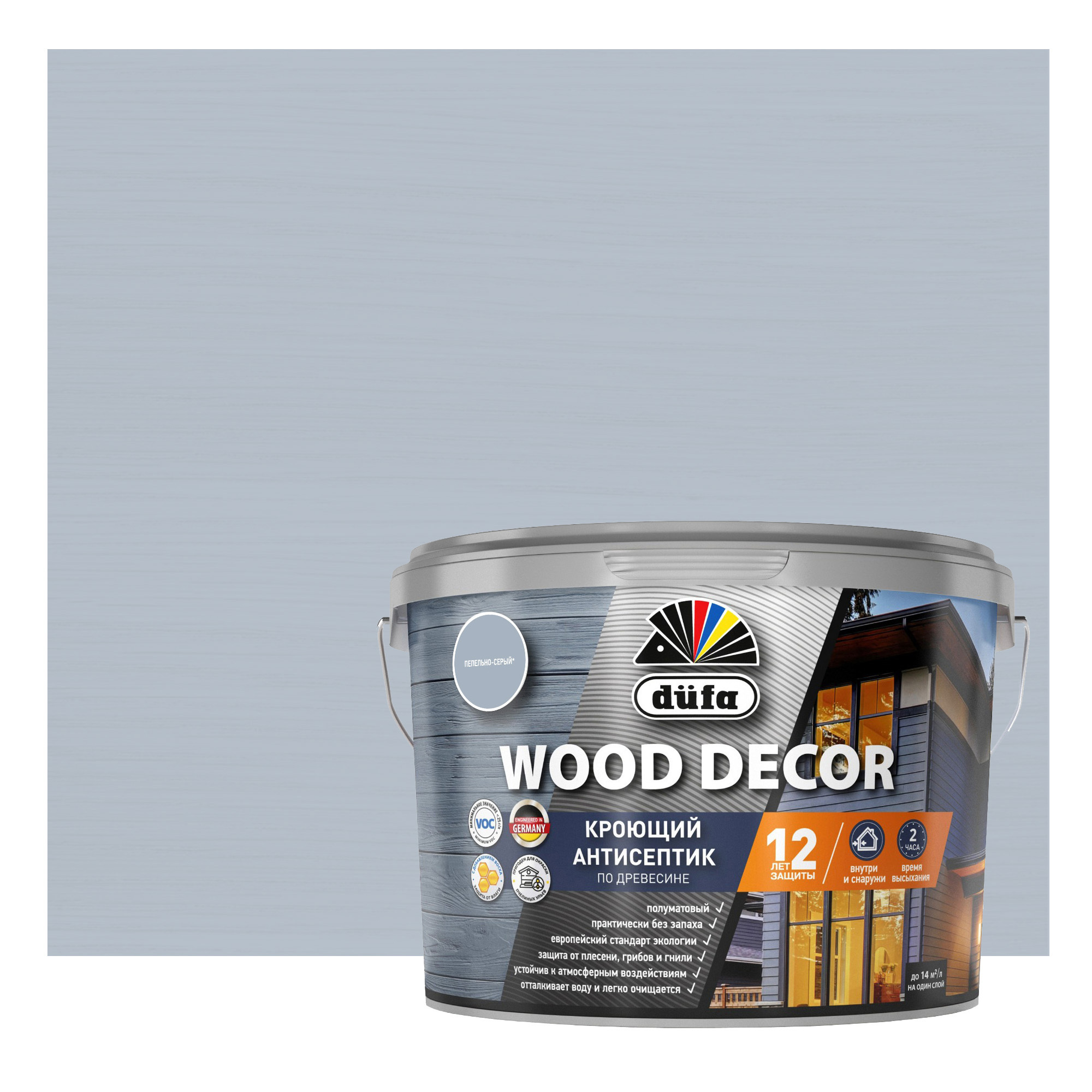 84792271 Антисептик для дерева Wood Decor полуматовый цвет серый 9 л STLM-0055161 DUFA