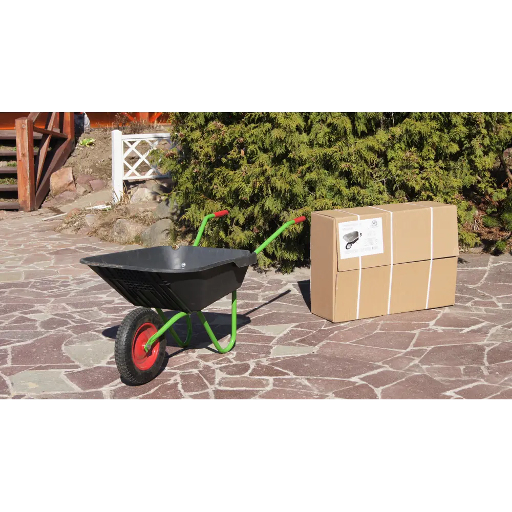 Тачка садовая одноколесная 70 кг 70 л полипропилен цвет черный ПАВЛОВСКАЯ ЗАРЯ STLM-2156980 - Вид №8