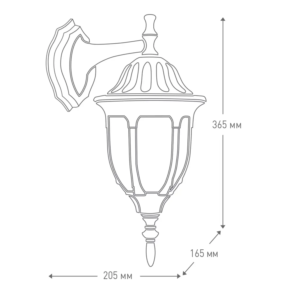 Светильник уличный настенный вниз Time 1xE27х60 Вт цвет белый 4502 CAMELION STLM-2029181 - Вид №7