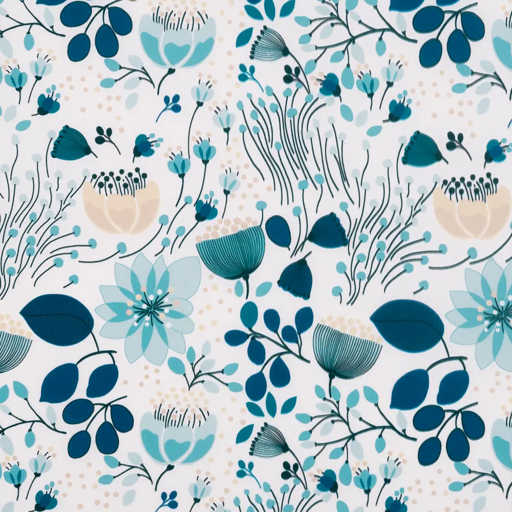 Штора на ленте «Голубой Лотос», 145х260 см, цвет голубой ВАСИЛИСА STLM-2106769 - Вид №1