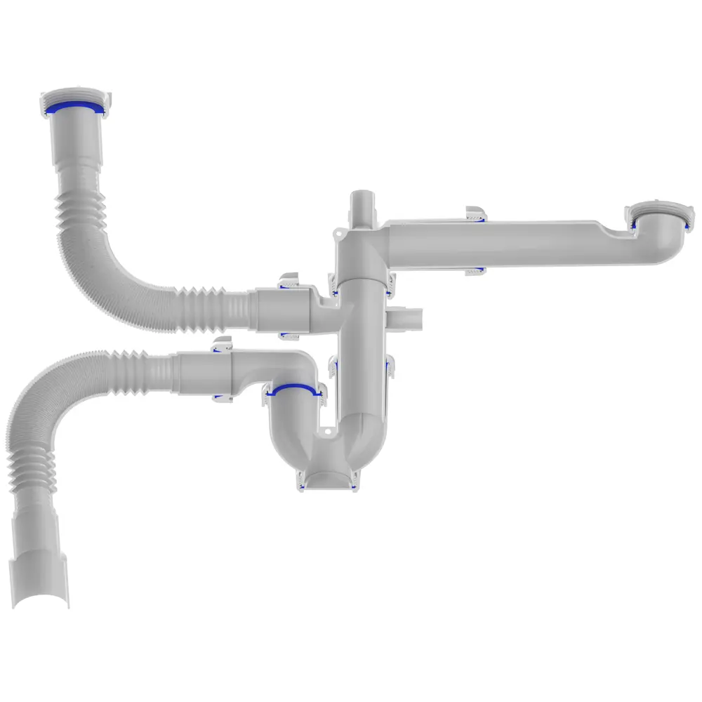 Сифон для двойной мойки EQUATION с двумя отводами 40 мм 89209834 STLM-0809501 - Вид №4