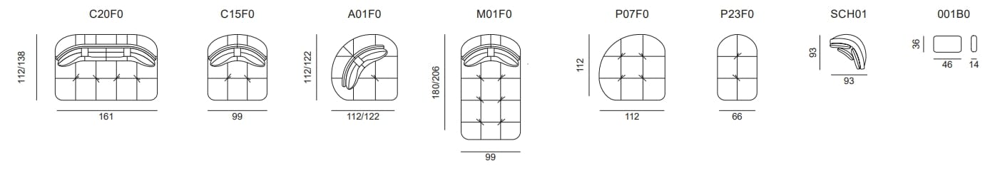 Модульный тканевый диван AERRE ITALIA SHINOBI ARCH-00022734 - Вид №12