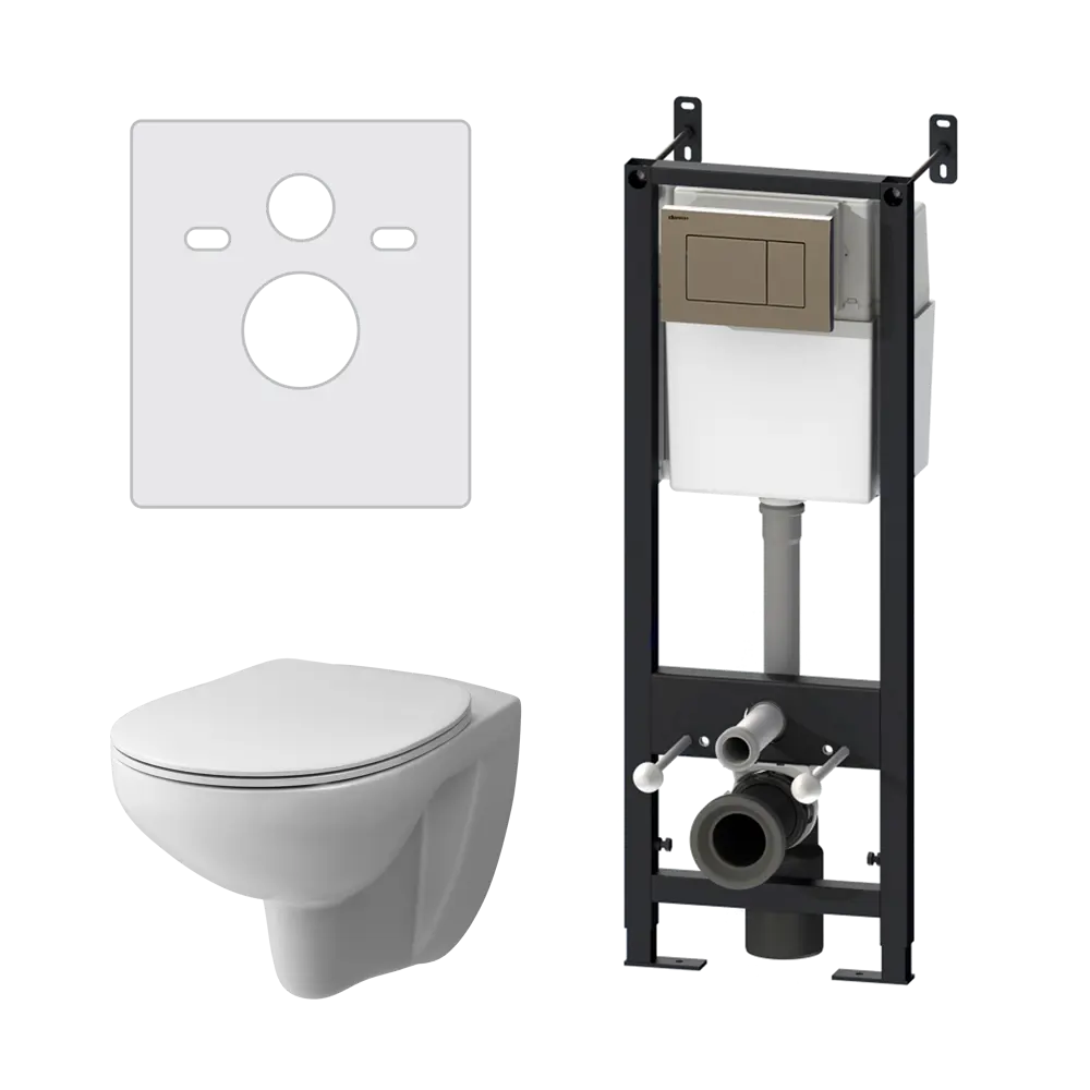 Комплект инсталляция и унитаз Damixa Edder, микролифт, без ободка STLM-2168389