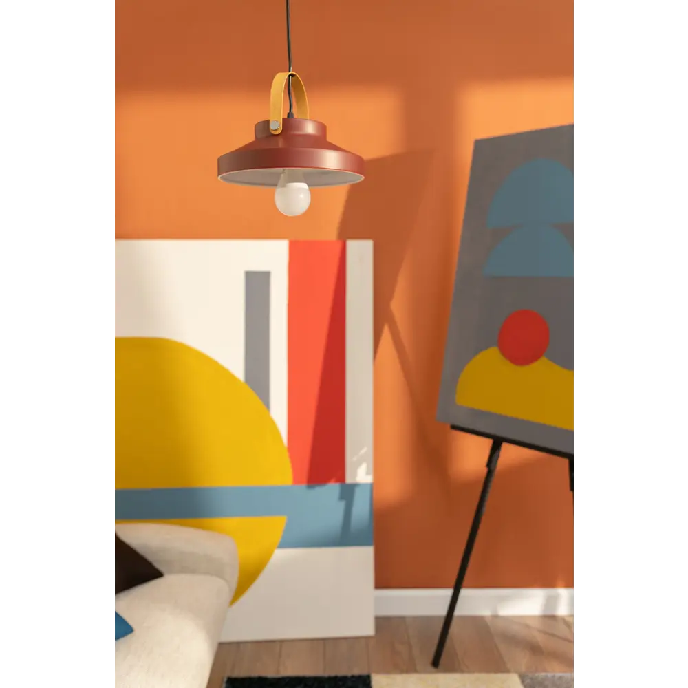 Подвесной светильник Toplight Wendi, 1 лампа, 7 м², цвет красный/дерево STLM-2069607 - Вид №8