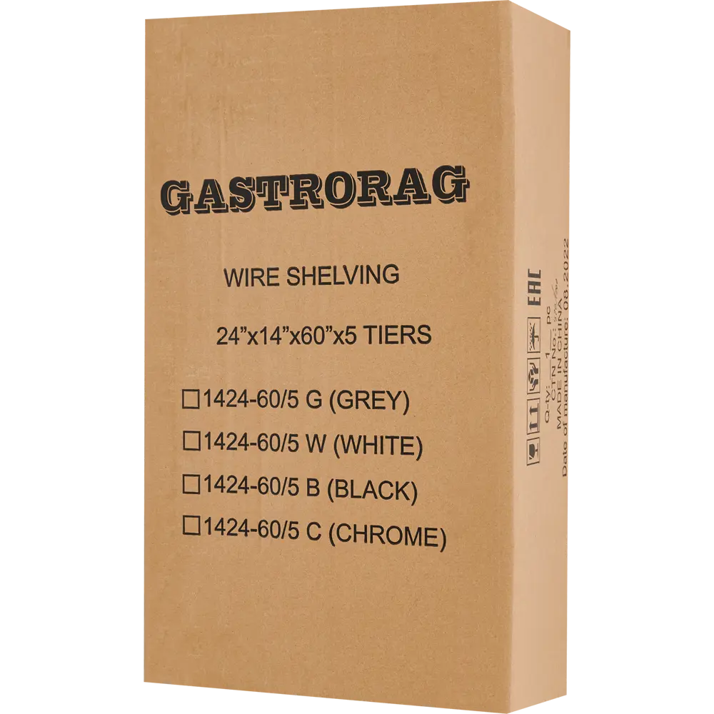 Стеллаж сетчатый 61x152.4x35.6 см Gastrorag нержавеющая сталь цвет белый нагрузка на полку до 70 кг 85681400 STLM-2140168 Santreyd  - Вид №7