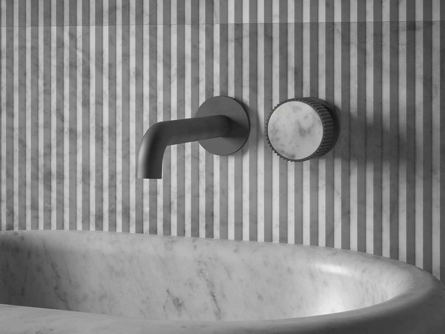 Смеситель для раковины с 2 отверстиями из мрамора Salvatori спагетти ARCH-00017105