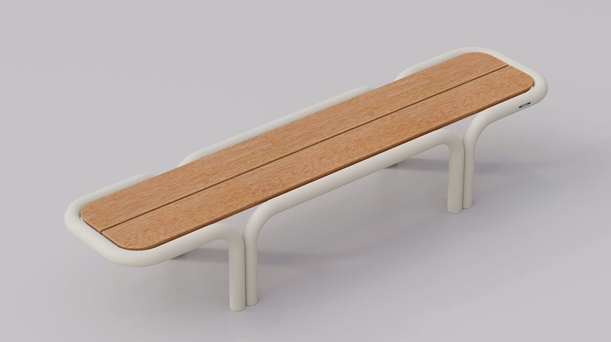 Стальная и деревянная скамья без спинки DIMCAR HELLO ARCH-00011559 - Вид №2