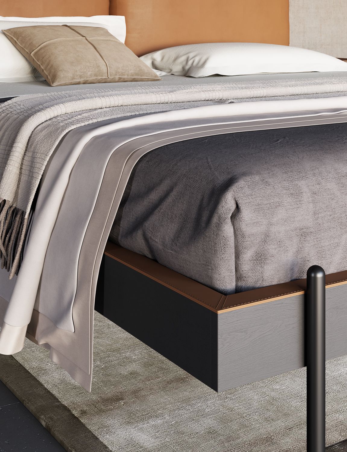 Деревянная двуспальная кровать с мягким изголовьем Dall'Agnese Supernova ARCH-00056754