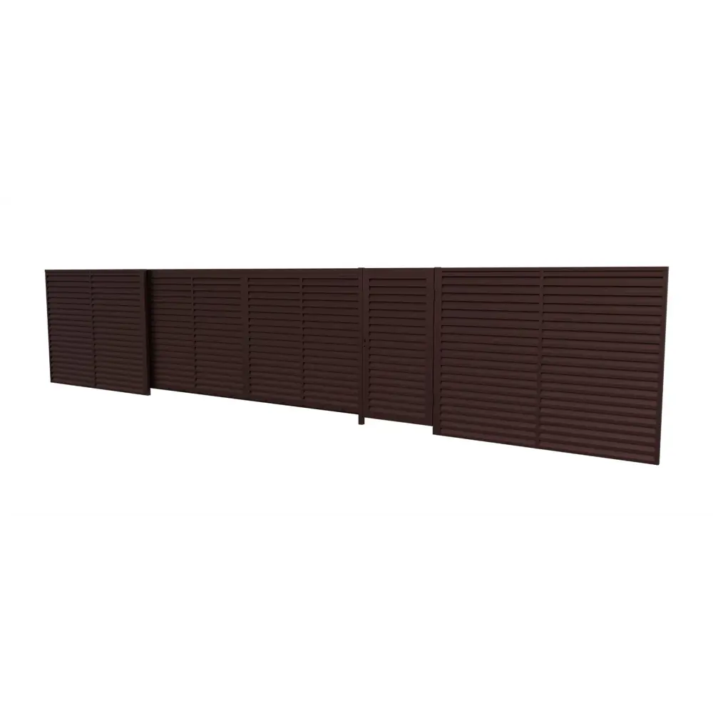 Комплект еврожалюзи для калитки Вершина 1x2 м RAL 8017 коричневый Santreyd STLM-2035853 - Вид №1