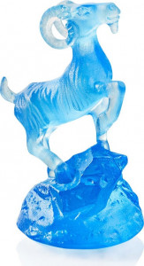 10571156 Cristal de Paris Фигурка Cristal de Paris "Горный козел" 3,6х5,5см (синяя) Хрусталь
