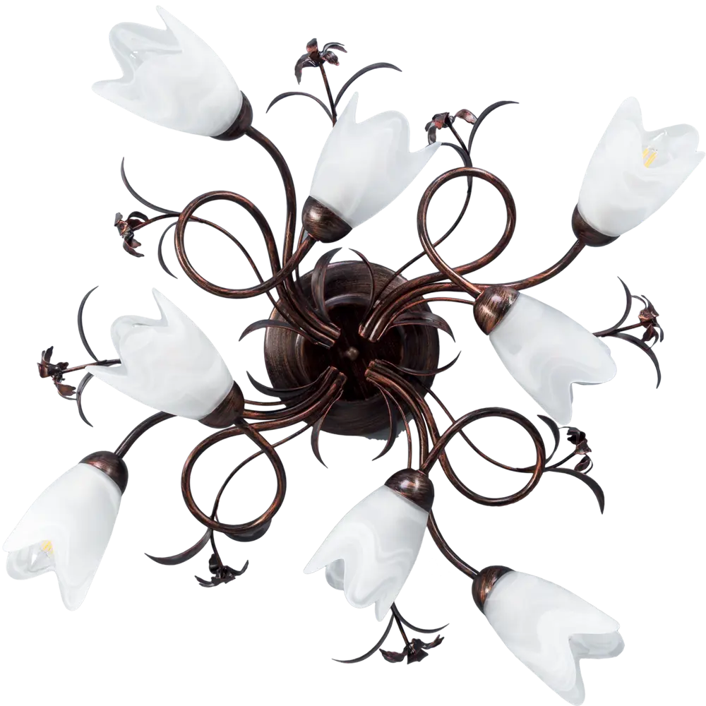 Люстра Аида 8xE14x60 Вт, металл/стекло, цвет чёрный/белый MW-Light STLM-2211276 - Вид №1