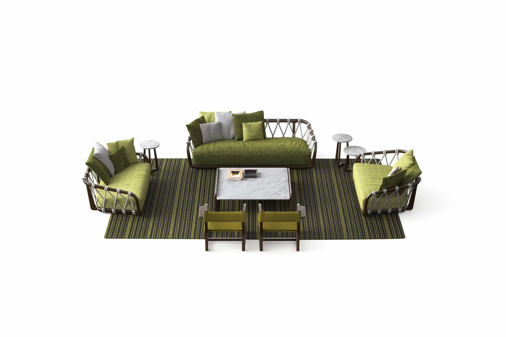 2-местный диван из красного дерева и ткани Exteta Sunset ARCH-00110712 - Вид №9