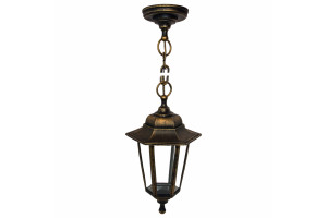 16154366 Подвесной светильник-фонарь бронза 6-гранный прозрачное стекло 11-98БР Apeyron Адель