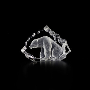88118 Скульптура из прозрачного хрусталя "Полярный медведь", 80/60 мм. Maleras