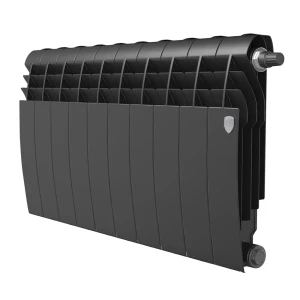 89391449 Радиатор секционный Royal Thermo Biliner 350/87 10 секций нижнее подключение биметалл черный STLM-1323616
