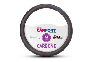 16377430 Оплетка Carbone черная, красная прошивка, М 62308 Carfort