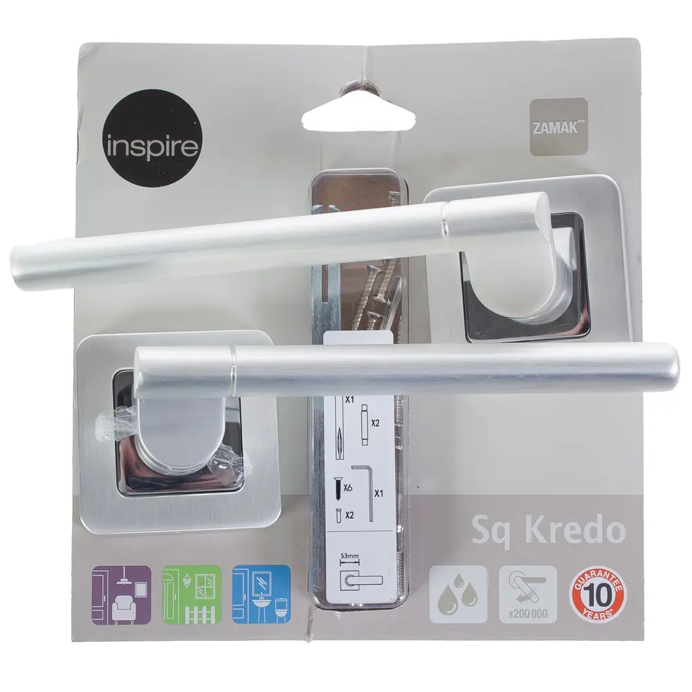 Дверная ручка Inspire «SQ Kredo», без запирания, комплект, цвет белый STLM-2200239 - Вид №3