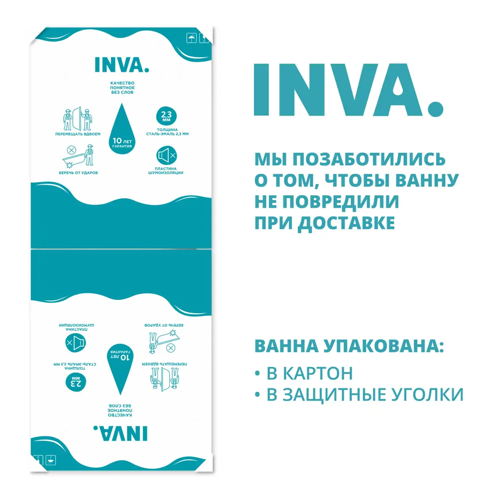 Ванна Inva стальная 120x70 см 89418620 STLM-2122366 Santreyd - Вид №4