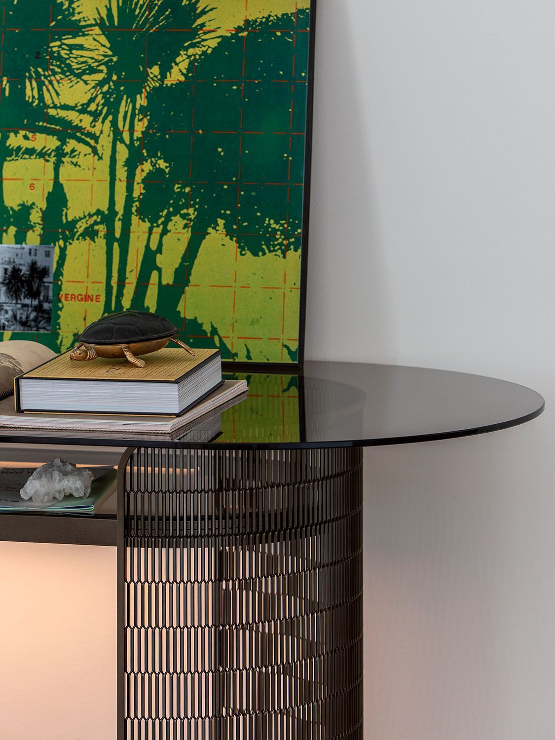 Изогнутый стол из проволочной сетки со стеклянной столешницей Natevo самогон ARCH-00059446 - Вид №6