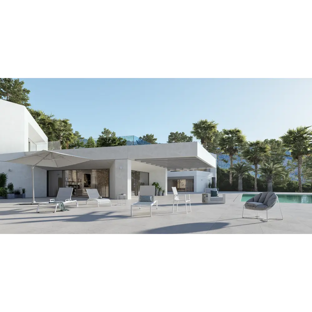 Шезлонг Naterial Lyra II 207x63x95 см алюминий/текстилен белый STLM-2136262 - Вид №16