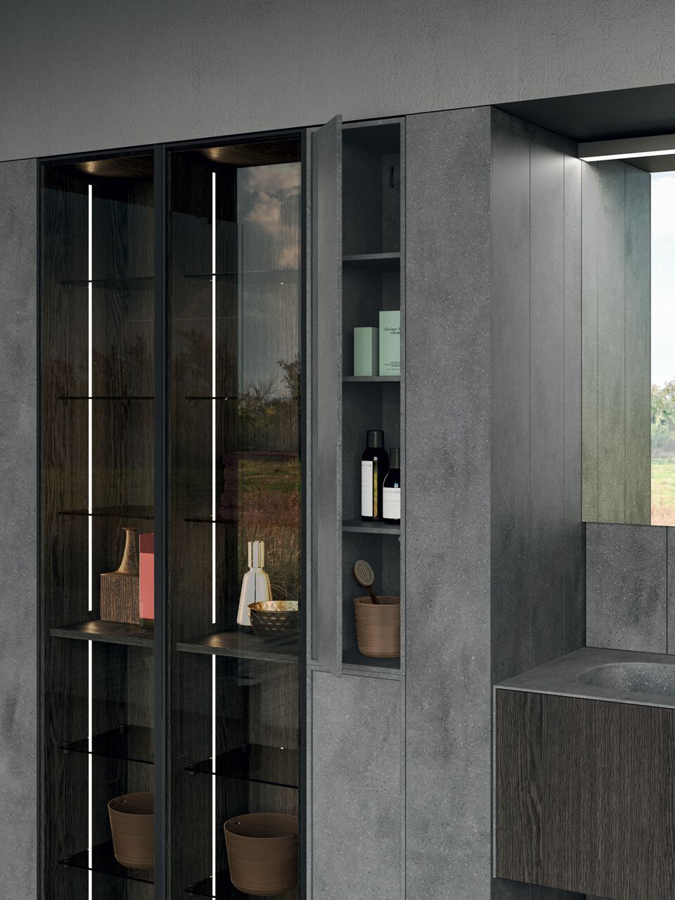 Шкаф для раковины Corian® со встроенной раковиной Rexa уникальный ARCH-00087446 - Вид №5