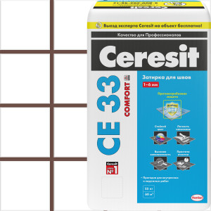 Затирка цементная СЕ33 цвет коричневый 25 кг CERESIT
