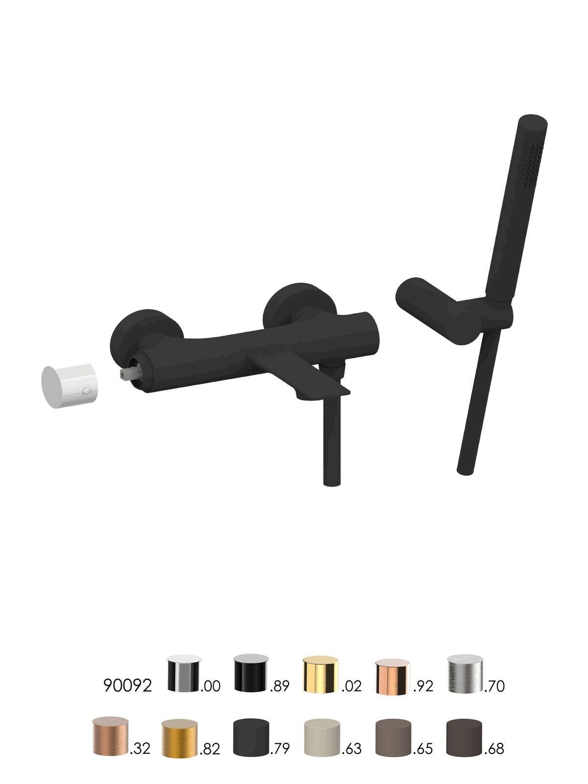 Настенный смеситель для ванны с ручным душем Rubinetterie Frattini Narciso S ARCH-00102282 - Вид №15