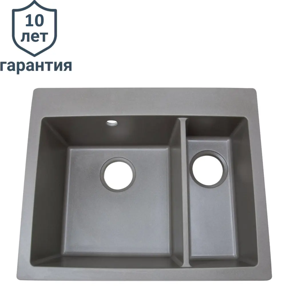 Мойка для кухни врезная KONSENSA 51x62 см глубина чаши 20 см кварц цвет серый Lm 62x51 STLM-2192655 - Вид №2