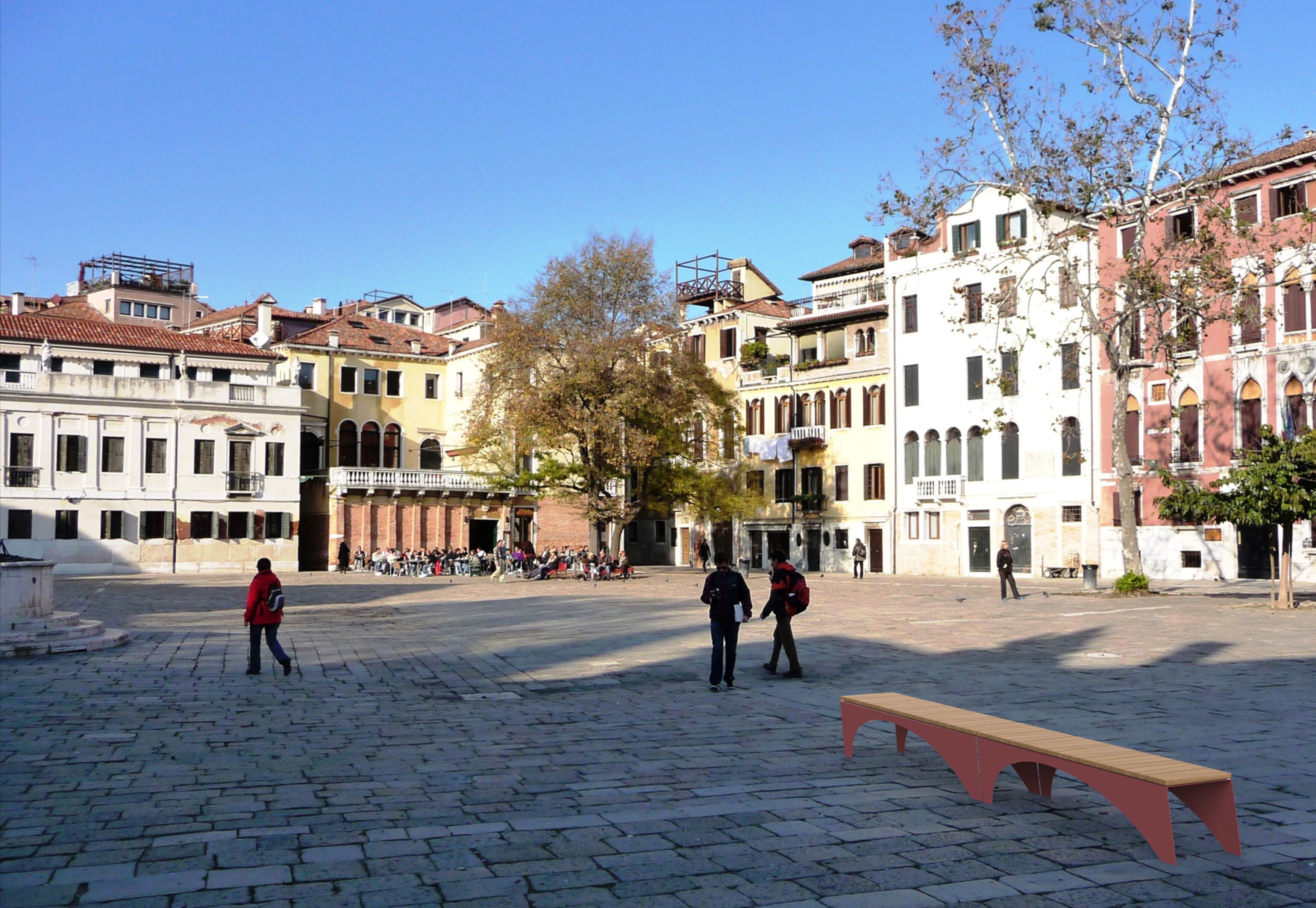 Стальная и деревянная скамья без спинки CITYSì FRISONE ARCH-00035404 - Вид №3