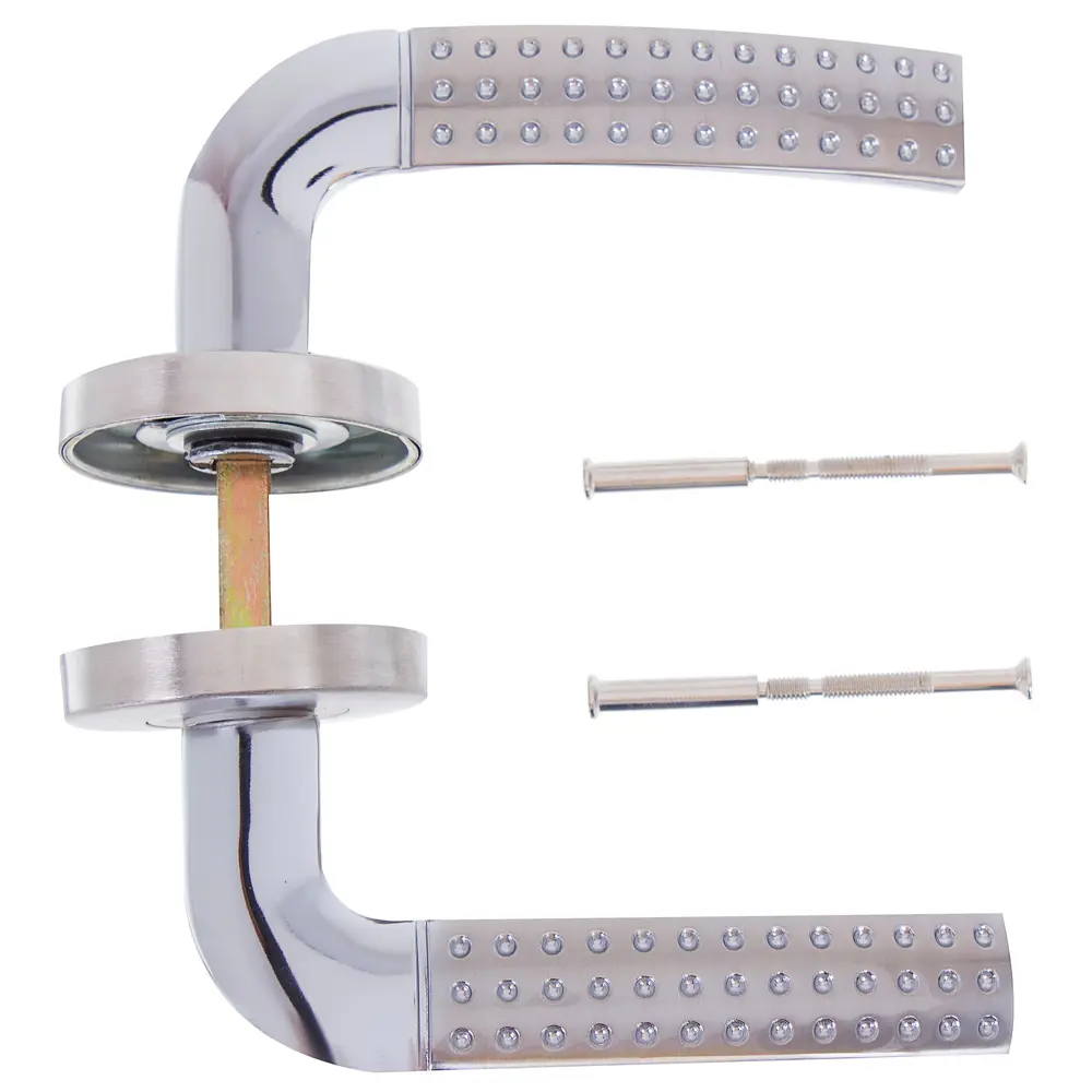 Ручки дверные на розетке ASS-S6311 цвет никель/хром EDSON STLM-2159570 - Вид №2