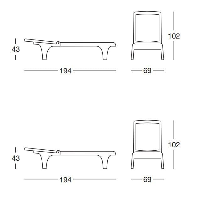 Шезлонг с откидной спинкой S-CAB TAHITI ARCH-00094148 - Вид №5