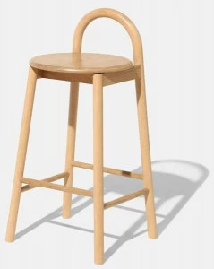 DesignByThem Барный стул высокий деревянный с подставкой для ног Bobby
