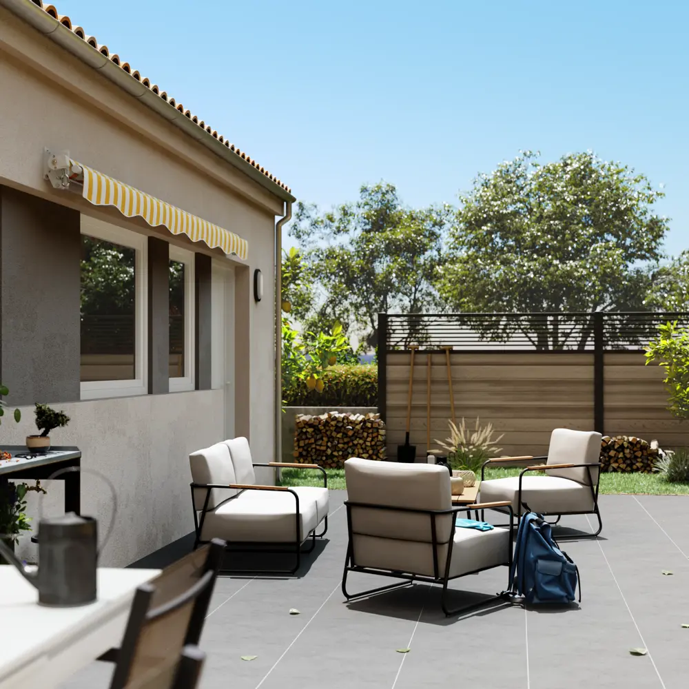 Маркиза механическая,3x2 м, цвет белые и желтые полосы Santreyd STLM-2193304 - Вид №9