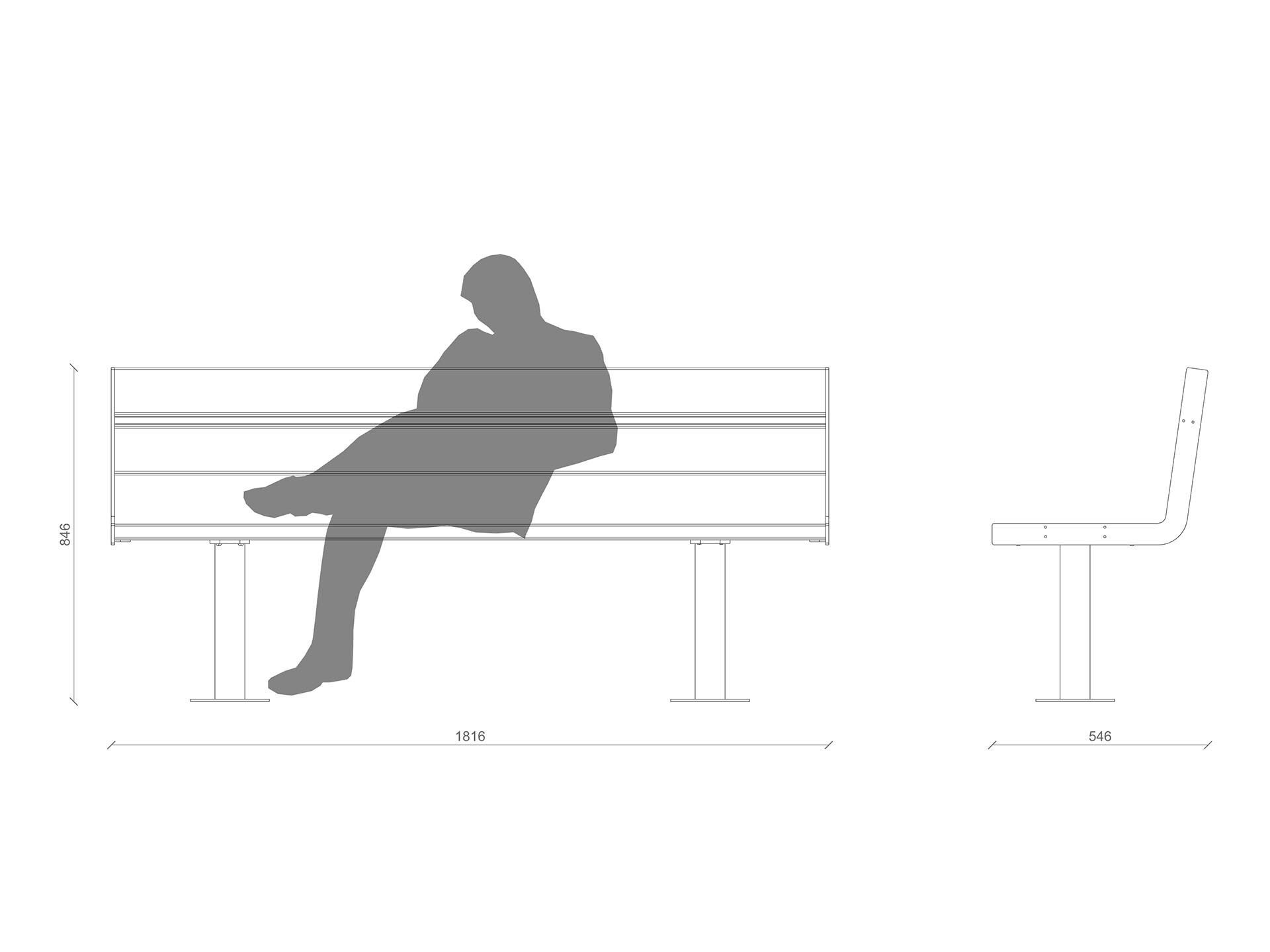 Скамья из окуме со спинкой Lazzari Joy ARCH-00135129 - Вид №21