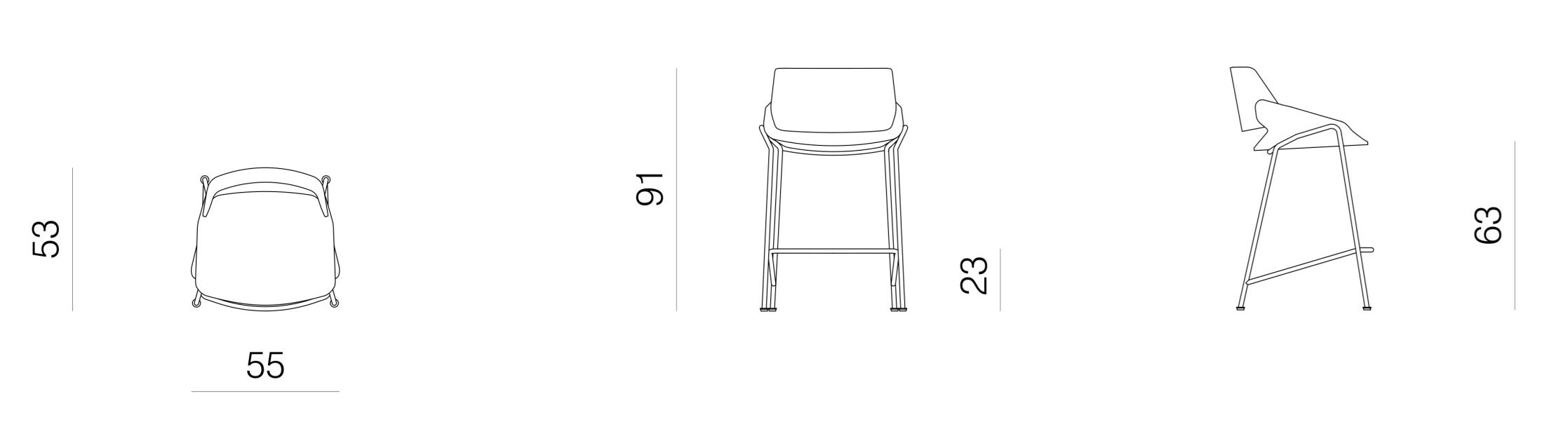 Тканевый барный стул с подставкой для ног prostoria Monk ARCH-00149560 - Вид №6