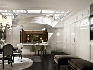 Martini Interiors Кухня из лакированного орехового дерева на заказ с островом