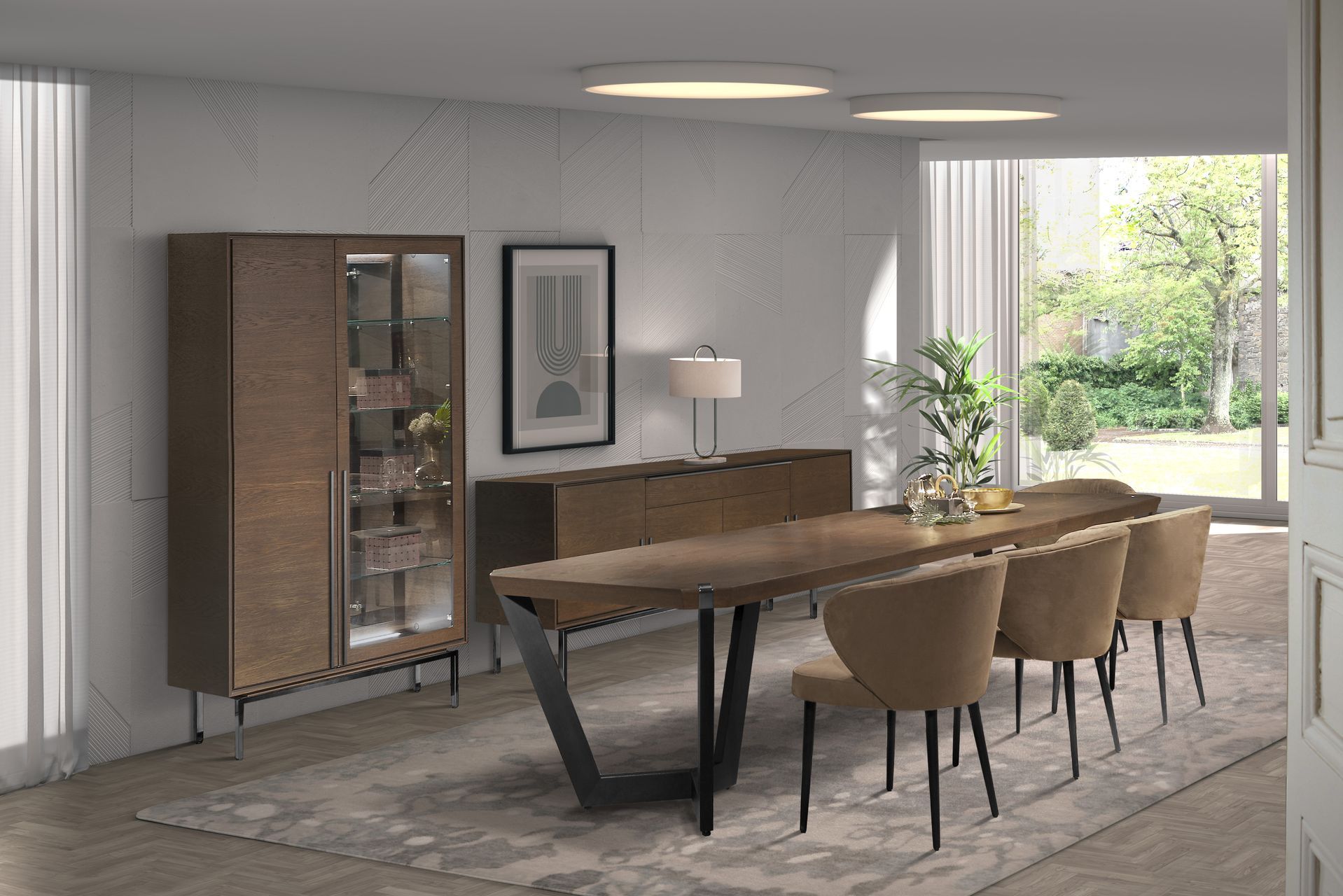 Деревянный и стеклянный шкаф со встроенным освещением Hurtado Evolution ARCH-00130773 - Вид №4