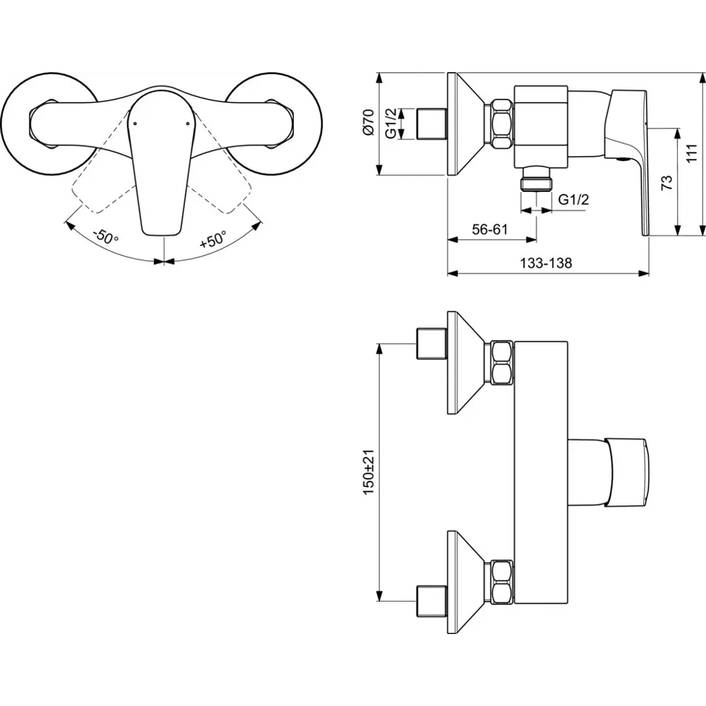 Смеситель для душа Ideal Standard Esla однорычажный цвет хром STLM-2095697 - Вид №8