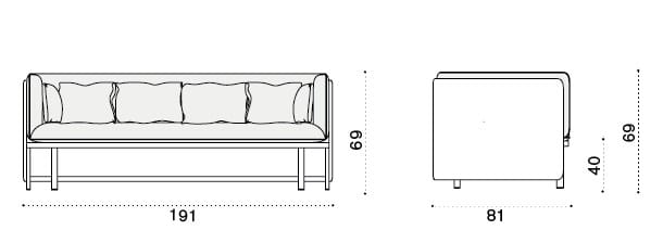 3-местный тканевый садовый диван Ethimo Esedra ARCH-00132663 - Вид №4