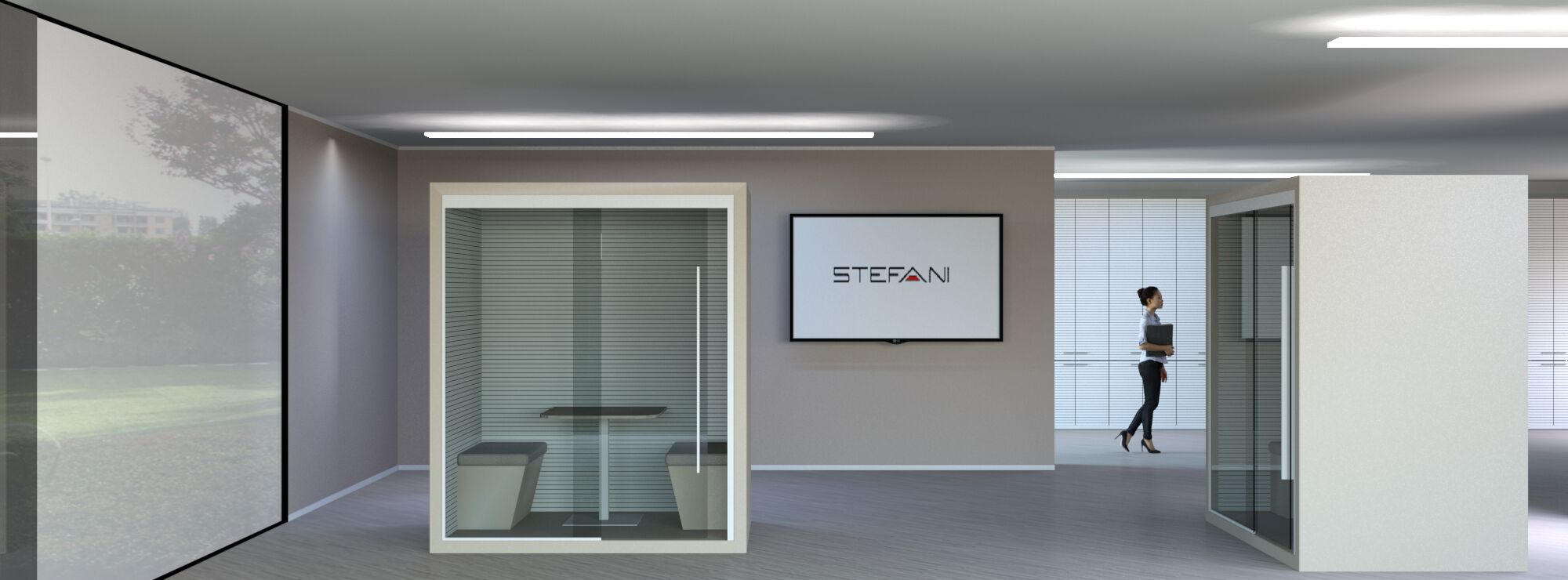 Многосторонняя акустическая офисная кабина со встроенным освещением Stefani Acoustic BOX ARCH-00095434 - Вид №1