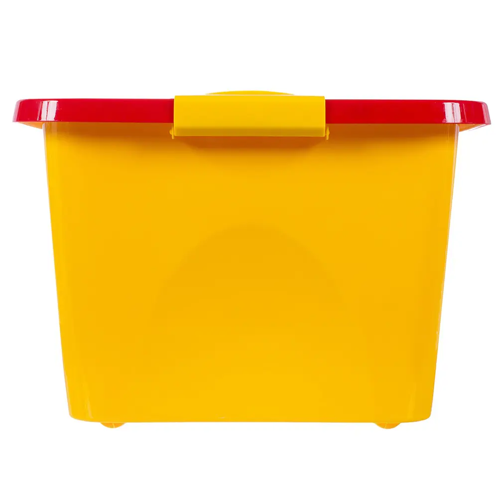 Ящик для игрушек 60x40.4x45 см 44 л пластик с крышкой цвет жёлто-красный MARTIKA STLM-2210483 - Вид №3